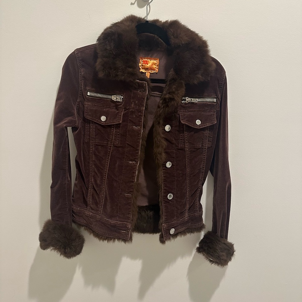 22 Brown Fur-Trimmed Women's Jacket